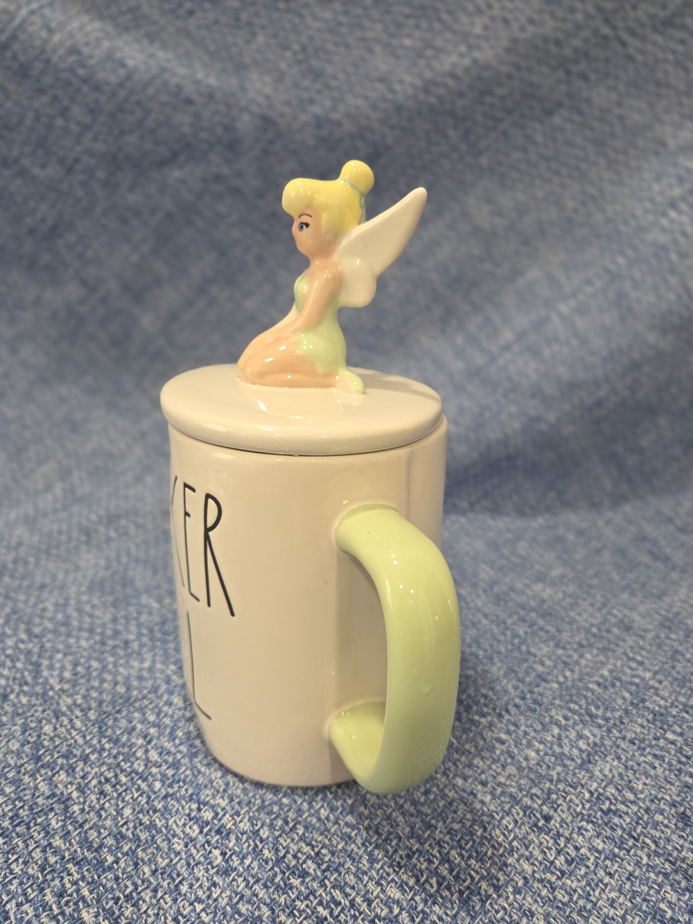 Rae Dunn Disney "Tinker Bell" ceramic mug signature stylized font Cute Topper - Picture 2 of 7